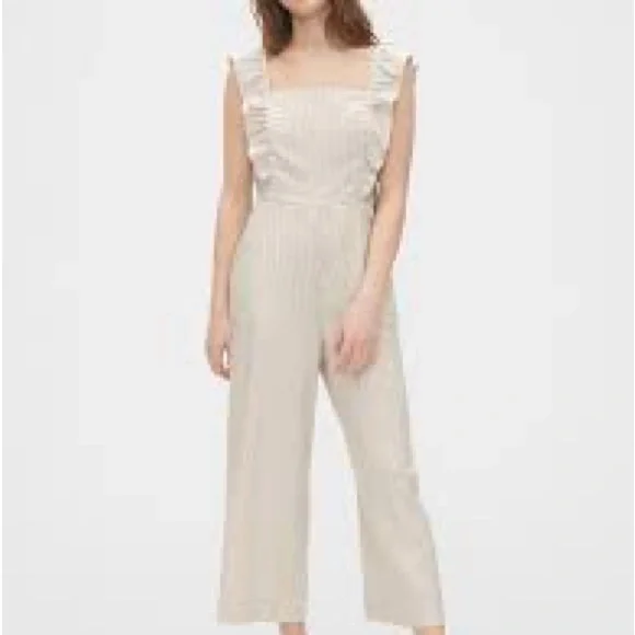 Striped Ruffle Jumpsuit - Picture 2 of 8